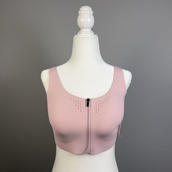 Victoria’s Secret Pink Featherweight Max Sports Bra Zip Front Strappy Back 36D - Picture 5 of 9